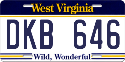 WV license plate DKB646