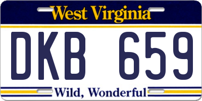 WV license plate DKB659