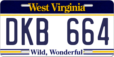 WV license plate DKB664