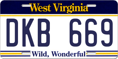 WV license plate DKB669