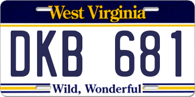 WV license plate DKB681