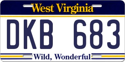 WV license plate DKB683