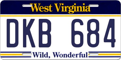 WV license plate DKB684