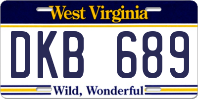 WV license plate DKB689