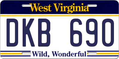 WV license plate DKB690