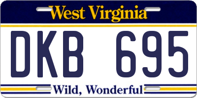 WV license plate DKB695