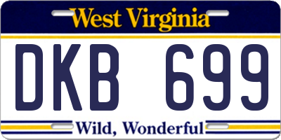 WV license plate DKB699