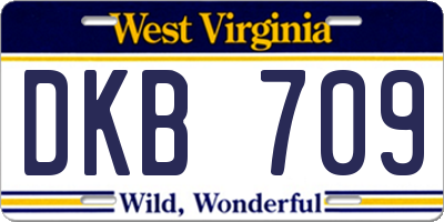 WV license plate DKB709