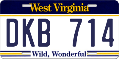WV license plate DKB714