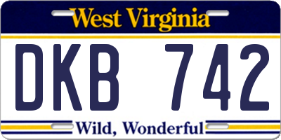 WV license plate DKB742