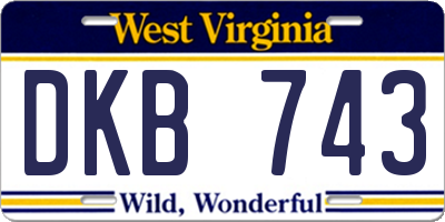 WV license plate DKB743
