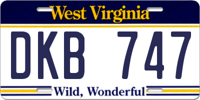 WV license plate DKB747