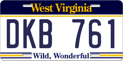 WV license plate DKB761