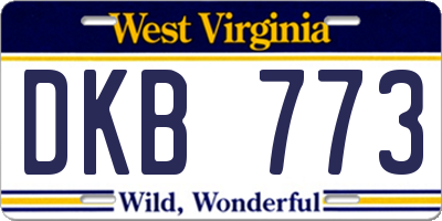 WV license plate DKB773