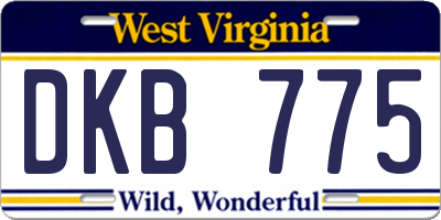 WV license plate DKB775