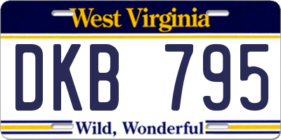 WV license plate DKB795