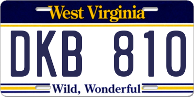 WV license plate DKB810