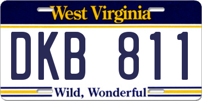 WV license plate DKB811