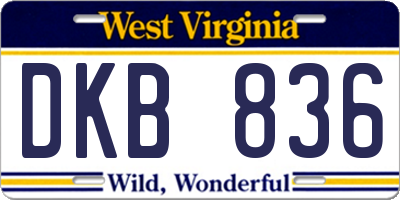 WV license plate DKB836