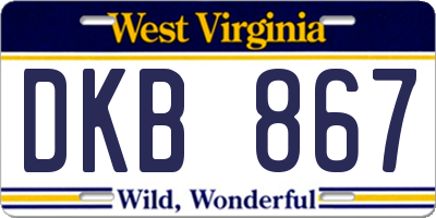 WV license plate DKB867