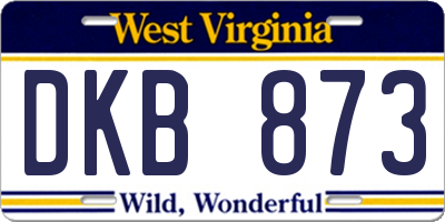 WV license plate DKB873