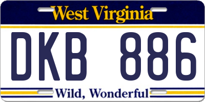 WV license plate DKB886