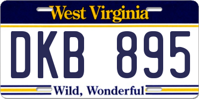 WV license plate DKB895