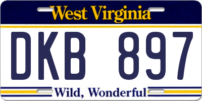 WV license plate DKB897
