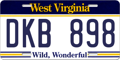 WV license plate DKB898
