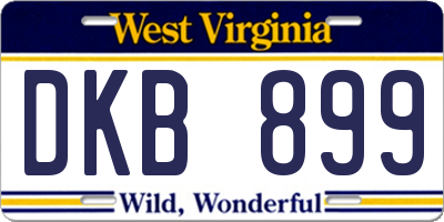 WV license plate DKB899