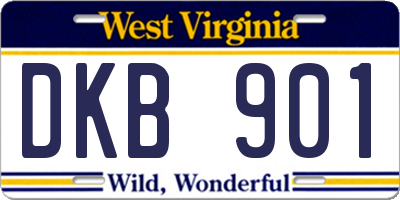 WV license plate DKB901