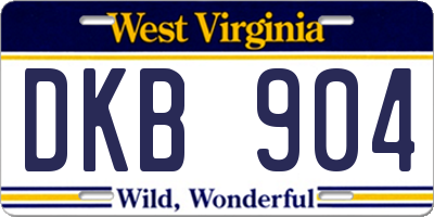 WV license plate DKB904