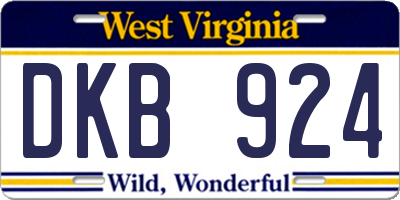 WV license plate DKB924