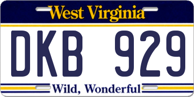 WV license plate DKB929