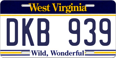 WV license plate DKB939