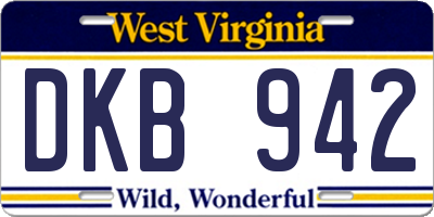 WV license plate DKB942
