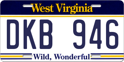 WV license plate DKB946