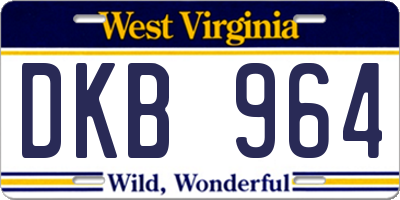 WV license plate DKB964