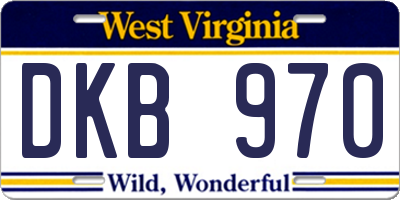 WV license plate DKB970