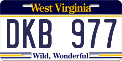 WV license plate DKB977