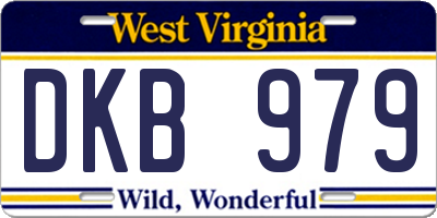 WV license plate DKB979