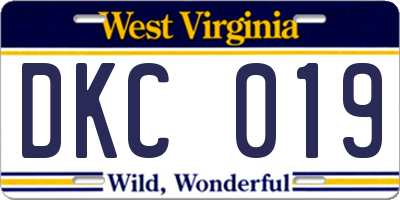 WV license plate DKC019