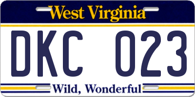 WV license plate DKC023