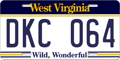 WV license plate DKC064