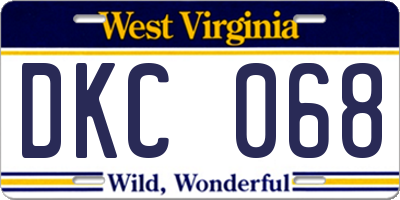 WV license plate DKC068