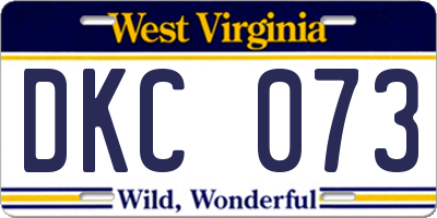 WV license plate DKC073