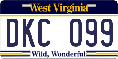 WV license plate DKC099