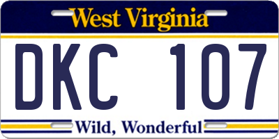 WV license plate DKC107