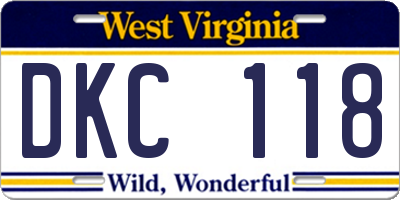WV license plate DKC118