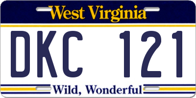 WV license plate DKC121